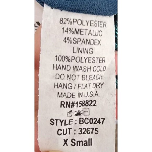 NWT Buckle Wanderlux Women's Metallic Teal Green Long Sleeve Bodysuit Size XS - Picture 11 of 13